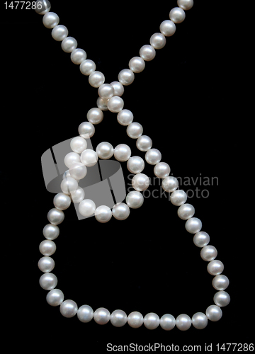 Image of White pearls on the black velvet 
