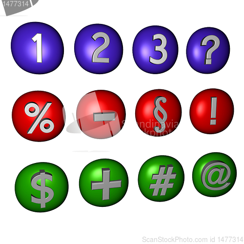 Image of a 3d button collection