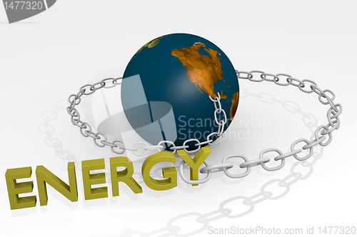Image of world bound to energy 3d