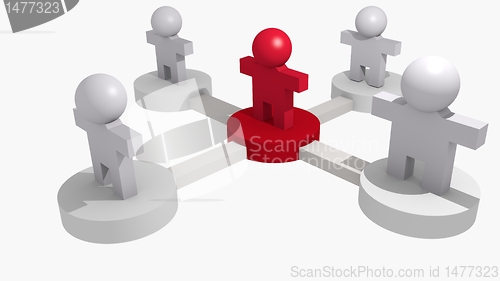 Image of 3d social network group symbol