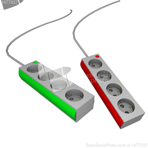 Image of power strips in 3d