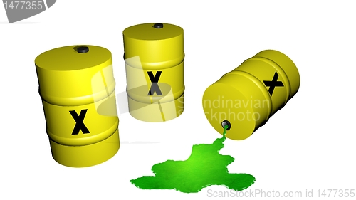 Image of toxic waste barrels 3d
