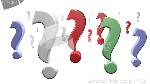 Image of 3d question mark meadow