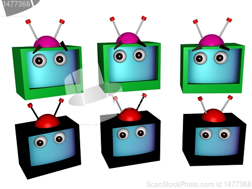Image of 3d television faces