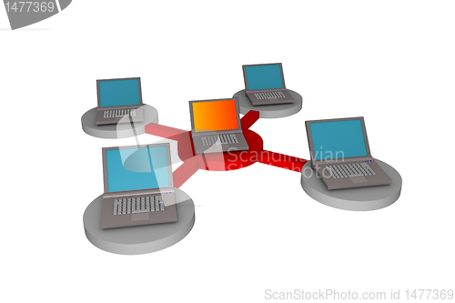 Image of 3d computer network