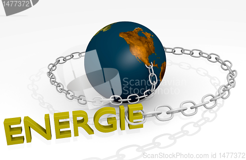 Image of world bound to energy 3d