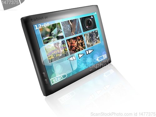 Image of 3d tablet pc with reflection