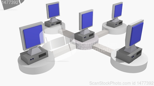 Image of 3d computer network