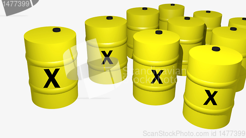 Image of toxic waste barrels 3d