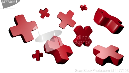 Image of red plus symbol 3d