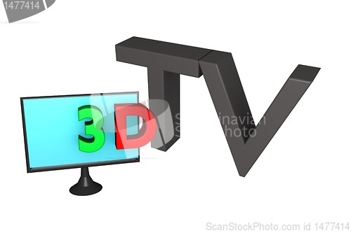 Image of 3d tv text
