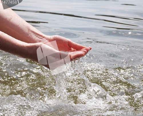 Image of hand an water