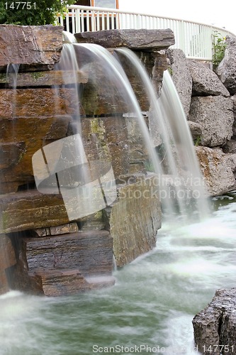 Image of Small Waterfall in a Strip Mall