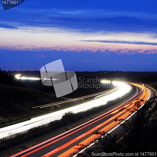 Image of night traffic motion