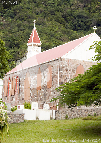 Image of  stone church architecture Saba Dutch Netherlands  Antilles