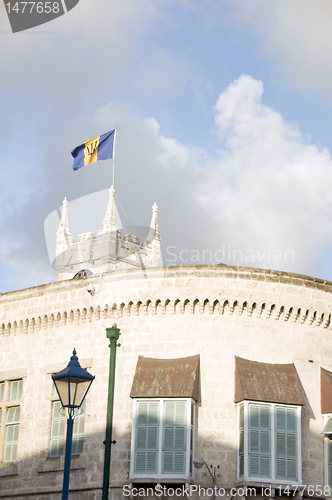 Image of Parliament building Gothic architecture flag Bridgetown Barbados