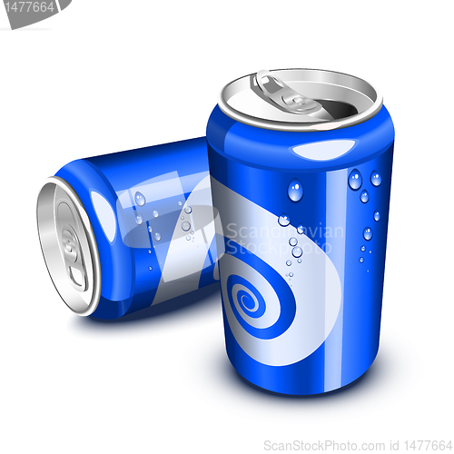 Image of Blue soda cans