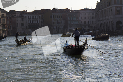 Image of Gondolas at the sunset