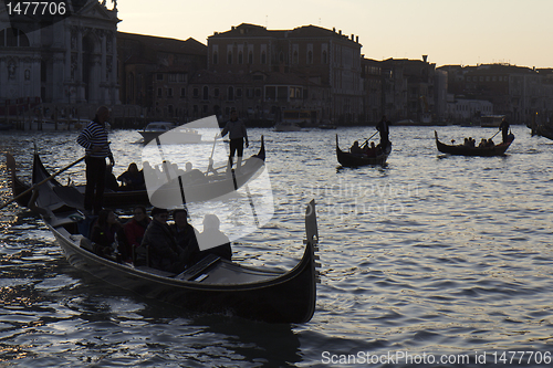 Image of Four gondolas at the twilight