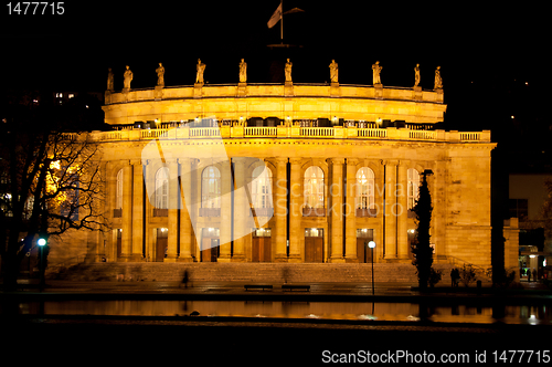 Image of The old opera house in Stuttgart at night