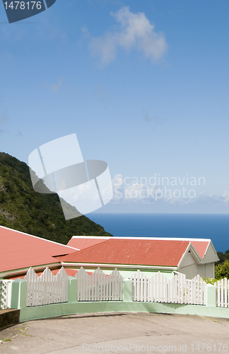 Image of cottage  Saba Dutch Netherlands  Antilles Caribbean sea view on 