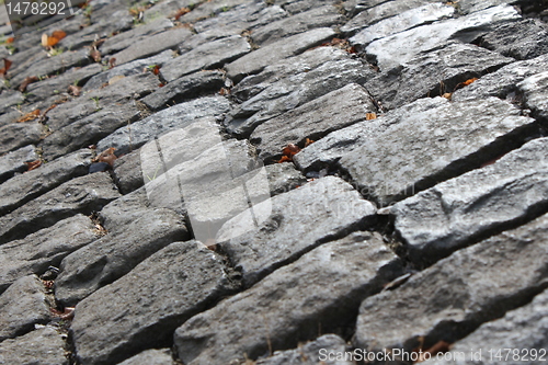 Image of old street bricks texture