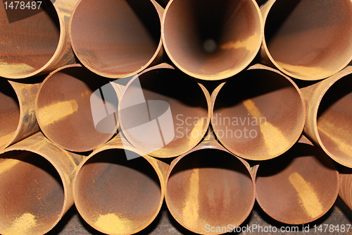 Image of rusty steel pipes texture