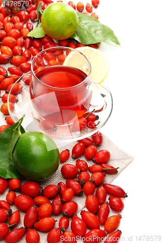 Image of Vitamin tea with rose hips and lemon.
