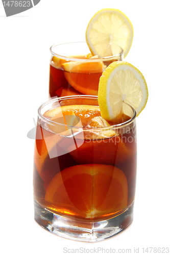 Image of Hot black tea with orange.