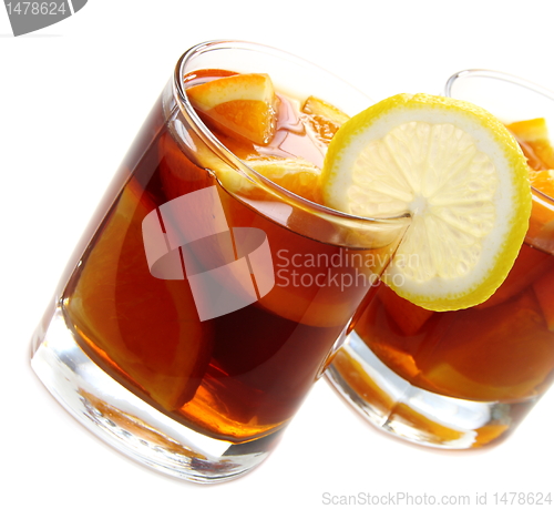 Image of Hot black tea with orange.