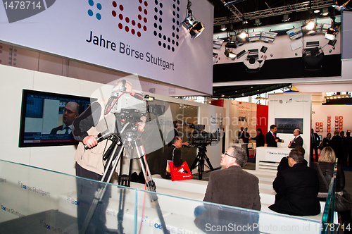 Image of TV studio at "Invest" exhibition at the Trade Fair Stuttgart