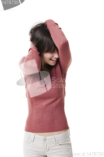 Image of Beautiful woman isolated on white