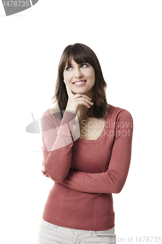 Image of Beautiful woman thinking
