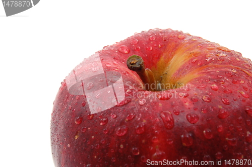 Image of fresh red apple isolated on white background