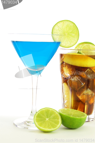 Image of cocktail with blue Curacao