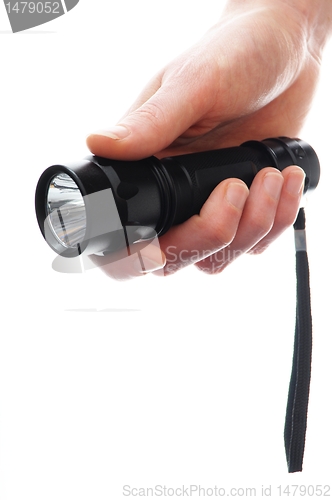 Image of hand and flashlight