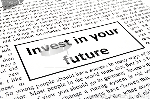 Image of invest in your future