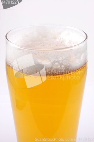 Image of glass of beer isolated on white background