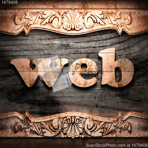 Image of Golden word on wood