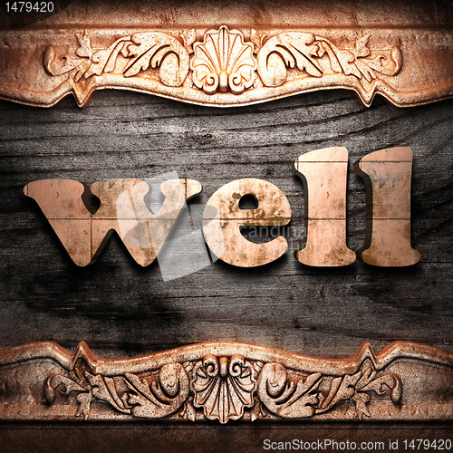 Image of Golden word on wood