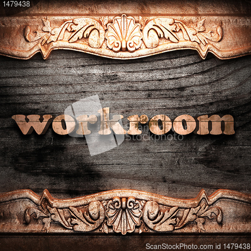 Image of Golden word on wood