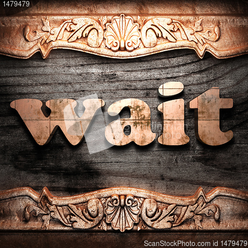 Image of Golden word on wood