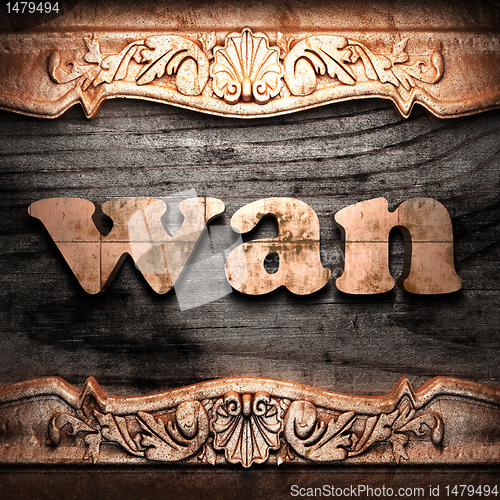 Image of Golden word on wood