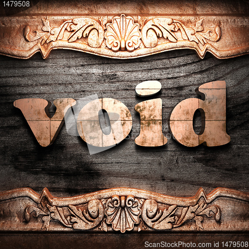Image of Golden word on wood
