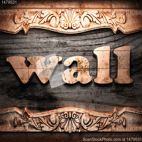 Image of Golden word on wood