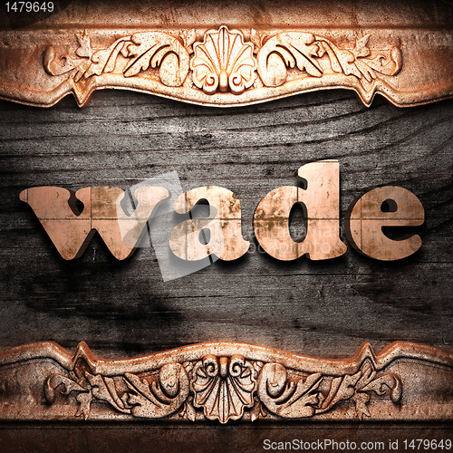 Image of Golden word on wood