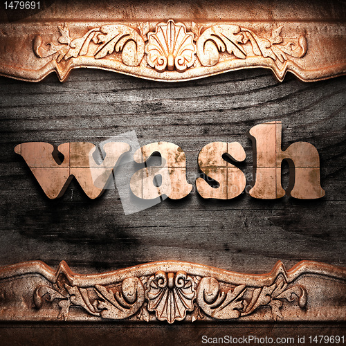 Image of Golden word on wood