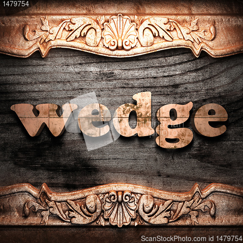 Image of Golden word on wood