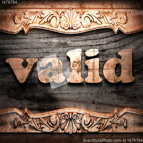 Image of Golden word on wood