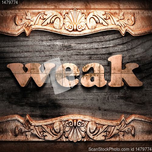 Image of Golden word on wood